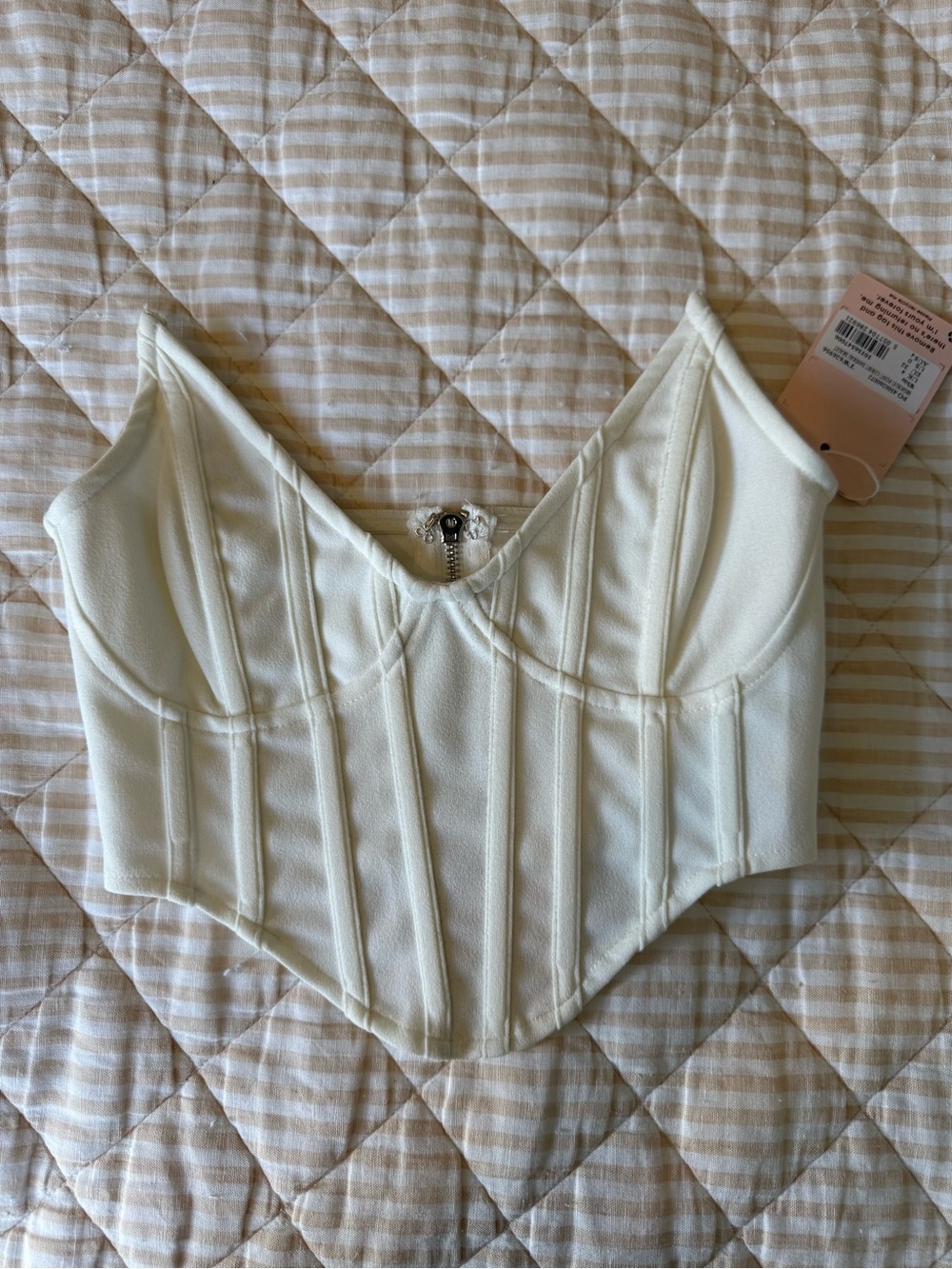 Missguided + Ivory Structured Corset Bustier Top
